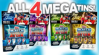 Opening ALL FOUR MEGA TINS from MATCH ATTAX 20242025 Time To Shine Limited Editions [upl. by Llyrad905]