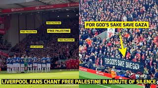 ❤️🇵🇸 Liverpool Fans Ruin a minute of Silence for Israel and Chant Free Palestine [upl. by Legge]