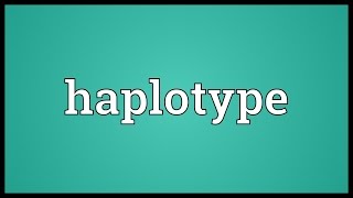 Haplotype Meaning [upl. by Teena]