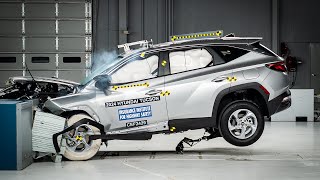 2024 Hyundai Tucson updated moderate overlap IIHS crash test [upl. by Rocky486]