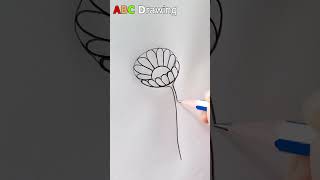 Beautiful Flower Drawing With Pencil  Easy Drawing shorts shorts [upl. by Acisey73]