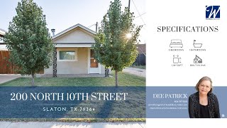 200 North 10th Street Slaton TX 79364  Dee Patrick [upl. by Oran]