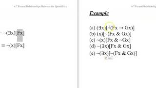 47b Quantificational Symbolization 7 Relationships between the Quantifiers [upl. by Noach]