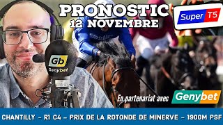 🔴 Pronostic Quinté  Super Top5 Mardi 12 Novembre 2024 Chantilly 🔴 Prix de la Rotonde de Minerve [upl. by Anifares]