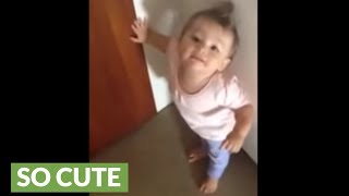 Babbling baby refuses to let dad walk out the door to work [upl. by Ares530]