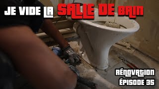 VIDER LA SALLE DE BAIN  ENLEVER DES ANCIENS WC  CRÉER UNE ÉVACUATION TEMPORAIRE  RÉNOVATION EP 35 [upl. by Atnoid]