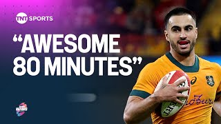 Wallabies Tom Wright reacts as Australia inflict more misery on Wales in the Autumn Nations 🏉 [upl. by Oigolue]