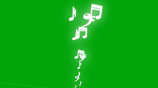 Animated white Music Notes in Green Screen no copyright [upl. by O'Donnell183]