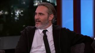 joaquin phoenix being uncomfortable on kimmel for one minute [upl. by Naanac]