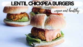 LENTIL CHICKPEA BURGERS  Vegan [upl. by Anairt]