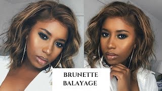 HOW TO BALAYAGE DARK HAIR BRUNETTE HAIR COLOR FEAT LUMIERE HAIR REVIEW [upl. by Retep]