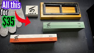 TESTING OUT AMAZON SHARPENING STONE KIT BUNDLE [upl. by Lotsirb]