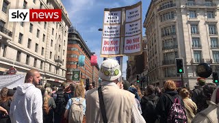 COVID19 UK Thousands protest coronavirus rules in London [upl. by Annnora]