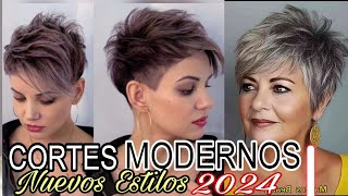 Cortes de Cabello CORTOS en CAPAS Tendencia y Estilo Cortes de Moda 2024 [upl. by Yarezed614]