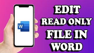 how to edit read only file in MS Word on Android smartphone [upl. by Fruin]