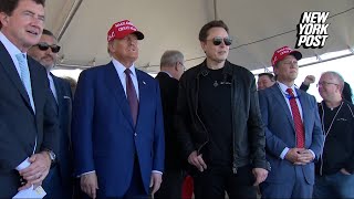 Donald Trump and Elon Musk at the launch of the sixth test flight of the SpaceX Starship rocket [upl. by Graeme888]