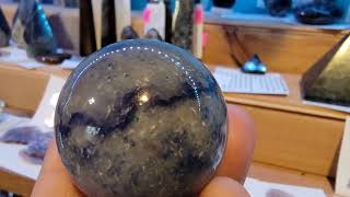 Blue Quartz Crystal Sphere [upl. by Shaer]