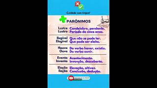 Cuidado com a língua  Mais parônimos 6 ortografia português concursos redação enem parônimos [upl. by Drahcir]