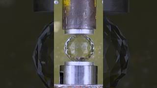 GLASS BALL vs HYDRAULIC PRESSING MACHINE which is stronger experiment short trending [upl. by Ynnep]