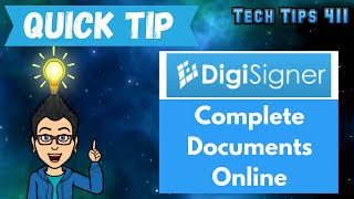 How to Use DigiSigner to Complete Documents Online  Quick Tip [upl. by Aryad]