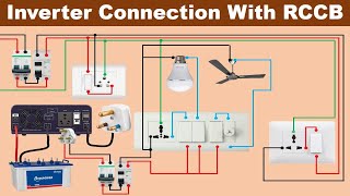 RCCB connection with Inverter in Hind  inverter connection  RCCB wiring  electrical technician [upl. by Stelmach]