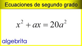 Ecuación literal de segundo grado resuelta con la fórmula general Ecuaciones cuadráticas 242 [upl. by Anasus]