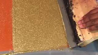 Screenprinting with gold glitter ink [upl. by Charlotte]