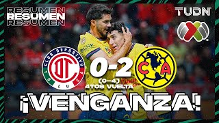 HIGHLIGHTS  Toluca 0 04 2 América  Liga MxAP20244tos de FinalVUELTA  TUDN [upl. by Chita377]