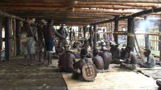 mens house ceremony in Komor 2008  part I  Asmat Papua Indonesia [upl. by Acinorrev563]