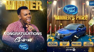 NIGERIAN IDOL 9 FINALE  CHIMA LEFT IN TEARS AND AWE AS HE BEATS LAMMY amp CHIOMA TO WINS THE SHOW [upl. by Namzaj229]