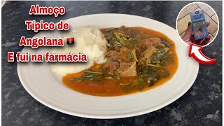 Almoço tipo de Angola 🇦🇴  Funge com carne de cabrito e fui na farmácia comprar remédio [upl. by Enreval]