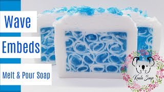 Wave Embed Soap Tutorial Using Melt and Pour Soap and Silicone Mold [upl. by Nehtan]