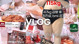 비만 다이어트 브이로그 47kg 빼도 비만인 일상ㅣ망원시장 무인양품으로 집 바꾸기 프레딧 추천 밀키트 다이소 추천템 과자 추천 치킨 먹방 [upl. by Asiral]