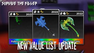 🔪FROSTBREATH RAISED New Value List Update 📈  Survive the killer [upl. by Odlanra]