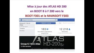 Mise à jour des ATLAS HD 200 vers BOOT F301 et vers MAINSOFT F303 25112017 [upl. by Akinam492]