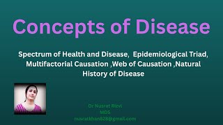 Concept of Disease Epidemiological TriadWeb of CausationNatural History of Disease [upl. by Nev717]