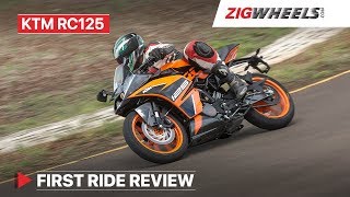 🏍️ KTM RC 125 Review  Performance Handling Mileage Features ₹ Price in India amp More  ZigWheels [upl. by Cirderf]