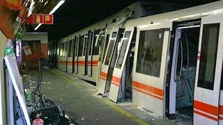 METRO B ROMA incidente 5 giugno 2015  21 feriti non gravi  subway crash [upl. by Nielson]