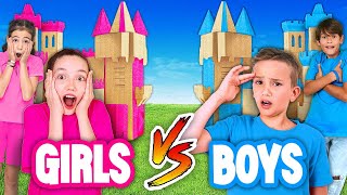 Boys vs Girls Build the Biggest Box Fort [upl. by Welcy]