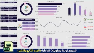 تصميم لوحة معلومات تفاعلية على برنامج مايكروسوفت إكسل  الجزء الثاني والأخير [upl. by Suu]