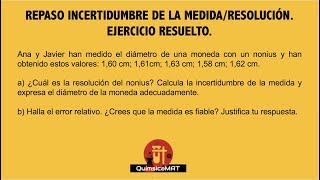 Repaso incertidumbre de la medidaresolución Ejercicio resuelto [upl. by Giefer481]