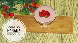 STRAWBERRY BANANA SMOOTHIE RECIPE IN HINDI EASY AND TASTY [upl. by Irat]