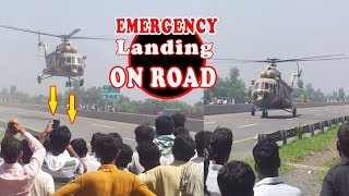 Helicopter landed on Road  Helicopter Emergency landing on Road  tv 25 [upl. by Aseena]