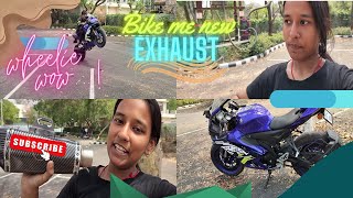 Bike ne new exhaust kesa laga  wow kya wheelie hai daily vlogs by Kanak [upl. by Dedra]