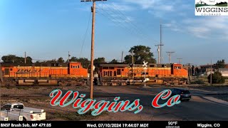 Wiggins CO  BNSF Brush Sub MP 47905  SouthWest RailCams LIVE [upl. by Yelsiap]