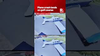 A Small Plane CrashLands On A Golf Course In California  Video [upl. by Tamas]