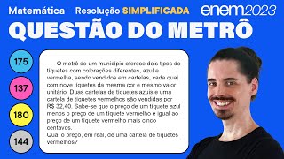 🔵 Questão da cartela de tíquetes ENEM 2023 Matemática Simplificada  Sistemas Lineares [upl. by Bethel]