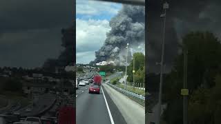 Massive Fire at BioLab chemical plant in Conyers Georgia 📸🦅 [upl. by Hanzelin]