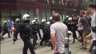 G20Chaos auf der Reeperbahn Polizei und Demonstranten gehen aufeinander los [upl. by Ami125]