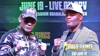 JULIO CESAR CHAVEZ JR amp ANDERSON SILVA SIZE EACH OTHER UP GO FACE TO FACE AHEAD OF FIGHT AT PRESSER [upl. by Varuag481]